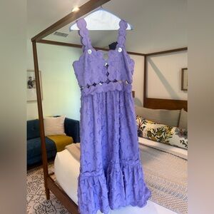 Farm Rio Purple Cut Out Midi Dress Size M